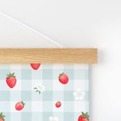 [regular] Strawberry Gingham — Light Blue