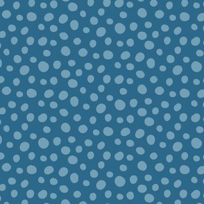 Abstract Blue on Blue Monochrome Pebble Polka Dot 