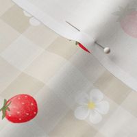 [regular] Strawberry Gingham — Oatmeal