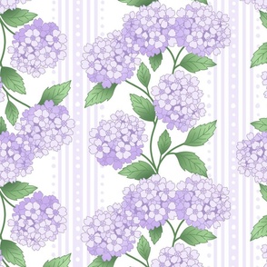 Granny Chic Hydrangea Ticking - purple 