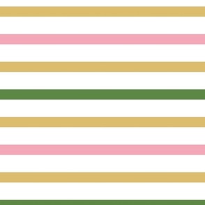 Stripes Design of Green, Gold and Pink