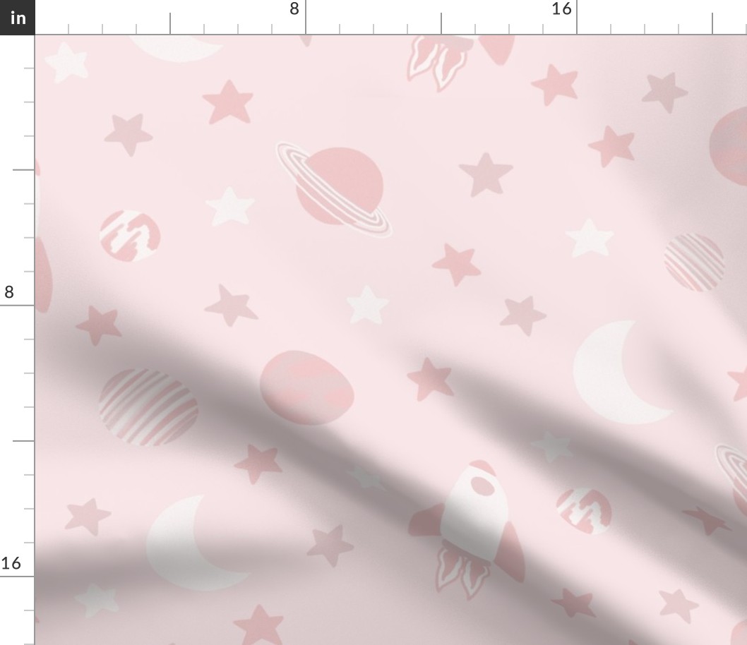 Pink - Space themed Nursery / Childrens pattern