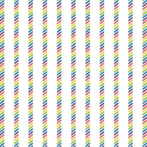 diagonal rainbow stripes on vertical stripes | medium