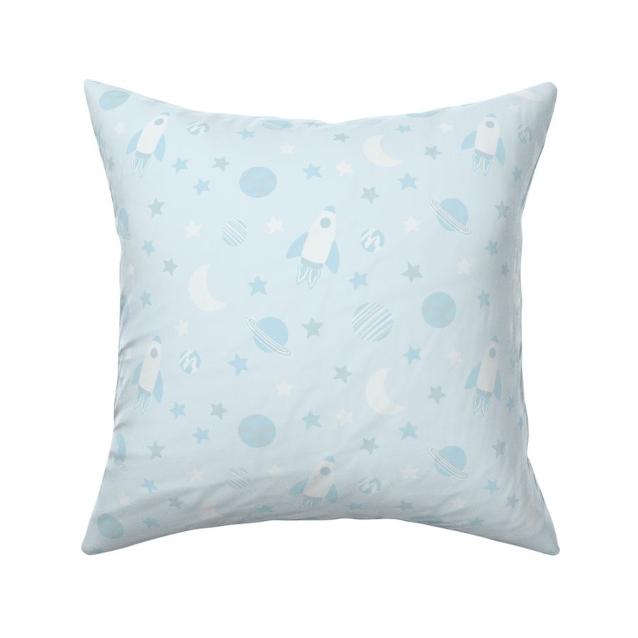 Light Blue Space - small children's fabric pattern