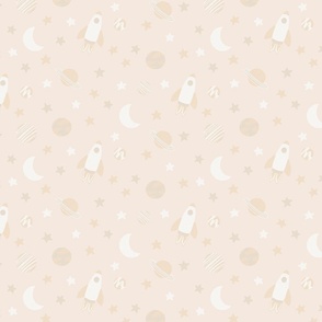 Warm Toned Neutral Space - small children's fabric pattern