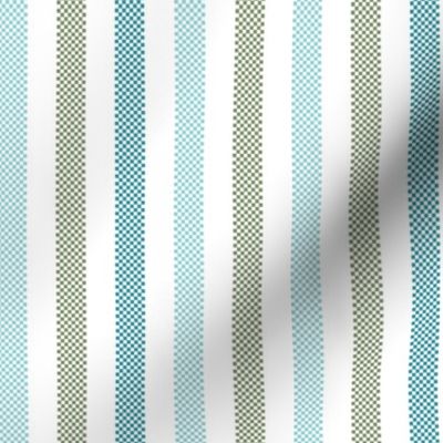 vertical ticking stripes in marine colors on white | medium