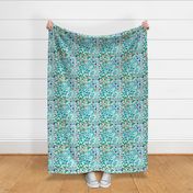 Geometric Wild Berry Botanical -  Blue - Medium Scale