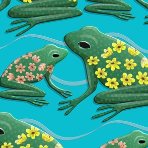 Floral frogs - L