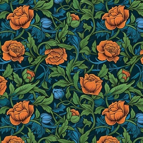 william morris inspired art nouveau roses