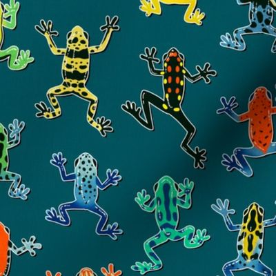 Poison Dart Frog Collection - Teal - Small Scale 