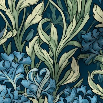 art nouveau bluebonnets inspired by william morris