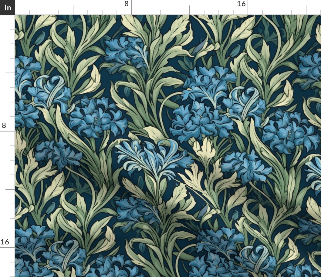 art nouveau bluebonnets inspired by william morris