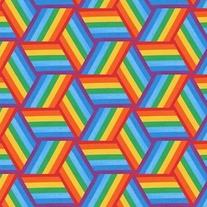 Woven Rainbow Pride Hexagons or 3D Cubes