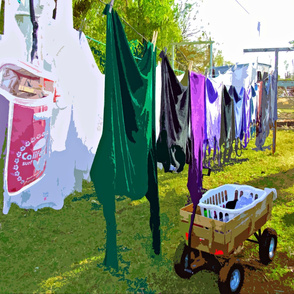 Hanging Out the Clothes (set for a yard)