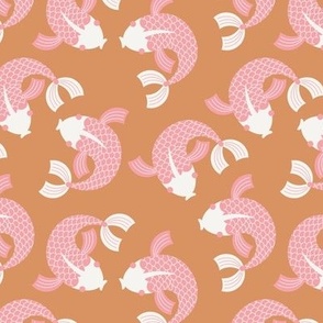 Japanese Koi Carp fish - Japandi animals pink caramel