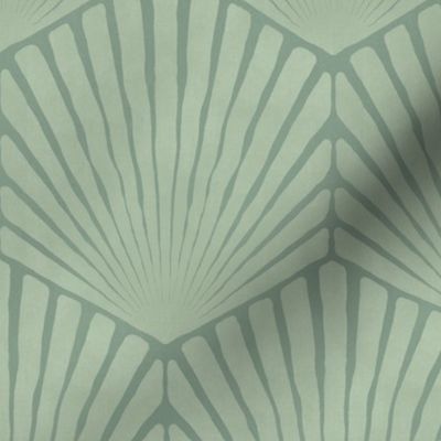 MEDIUM Boho Rhombus Shell 0057 2Y abstract ocean celadon geometric silver beach artichoke