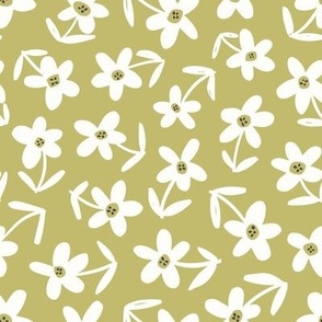 Suzy / green / organic tossed floral pattern for your Easter DIY or other occasions from the Happy Easter collection