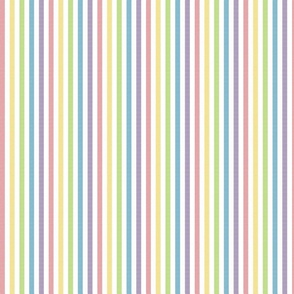 vertical rainbow ticking stripes | small