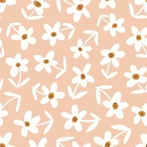 Suzy / peach / organic tossed floral pattern for your Easter DIY or other occasions from the Happy Easter collection