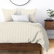 vertical ticking stripes in subtle colors on white | small