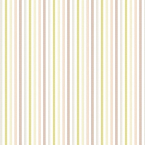 vertical ticking stripes in subtle colors on white | small