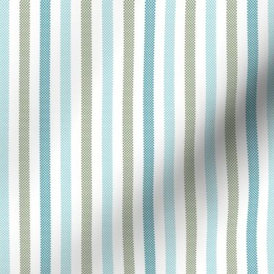 vertical ticking stripes in marine colors on white | small