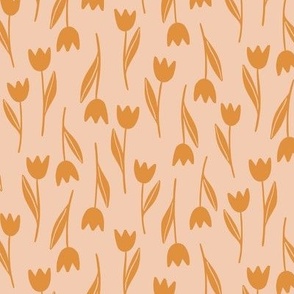 Tulips / peach yellow / two-directional floral tulip pattern for your next spring DIY | Happy Easter Collection