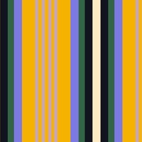 Bright colorful and fun vertical stripes large: in yellow, black, blue and green