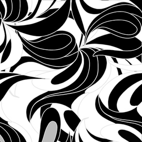 Black white Swirl | Large Version | Classic, retro print