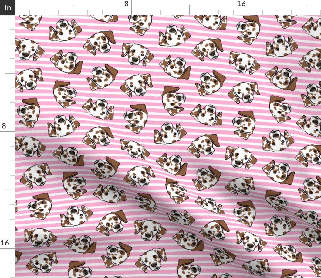 Dalmatians - pink  stripes - LAD24