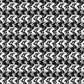 Black white abstract Swirl | Medium Version | Classic, retro print