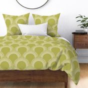 Scallop Radiant Pastel Green Sunburst with Rays - Arches Pattern