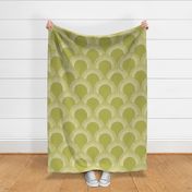 Scallop Radiant Pastel Green Sunburst with Rays - Arches Pattern