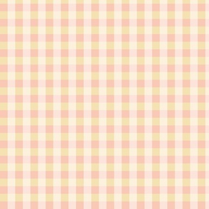 Gingham Pastel Yellow,  Pink, and Peach