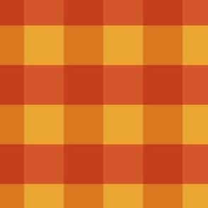 Orange and yellow gingham pattern