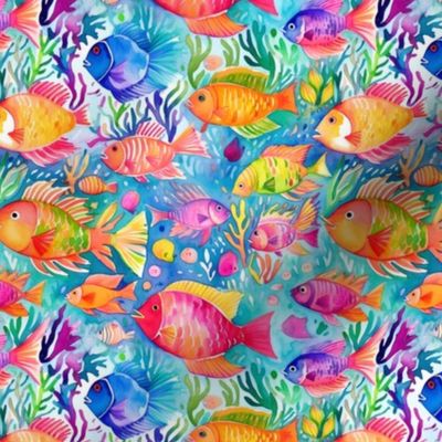 neon fish pattern