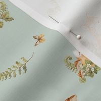 Woodland Mama and Baby Animal - gender neutral nursery (misty green)