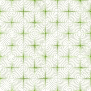 Moire flowers green and white