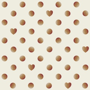 Warm Embrace of Minimalism - Heart and Dot Pattern in Earth Tones for Home Decor