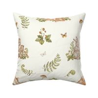 Woodland Mama and Baby Animal - gender neutral nursery (natural) large