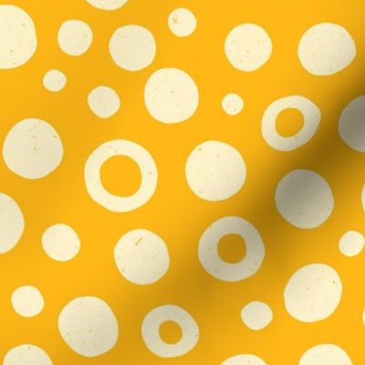BIG monochrome dots 0008 B geometric yellow abstract amber circle dot watercolor