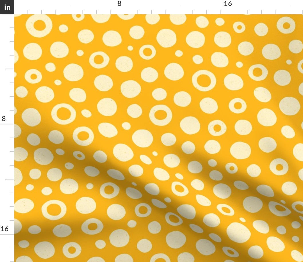 BIG monochrome dots 0008 B geometric yellow abstract amber circle dot watercolor