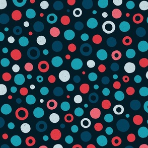 BIG Multicolored watercolor irregular dots 0019 L geometric rainbow backdrop salmon circle teal hand drawn black turquoise colorful vermilion ink modern artistic cardinal multicolor polka red verdigris texture carnation scarlet design white dot abstract