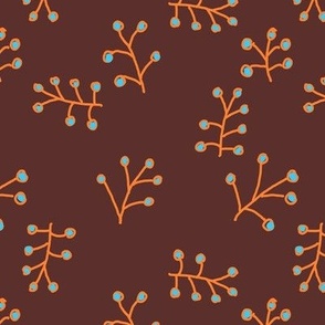 Small orange floral pattern
