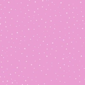 Subtle white hand drawn dots on hot pink, polka dot
