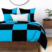 Sky Blue and Black Checkered Pattern