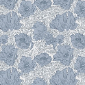 Floral graphic design blue