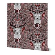 MEDIUM Art Nouveau Deer 0020 G art nouveau redwood butterfly geometric woodland abstract floral forest space star