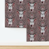 MEDIUM Art Nouveau Deer 0020 G art nouveau redwood butterfly geometric woodland abstract floral forest space star