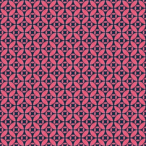 1x1-inch Shamrock – Pink and navy watercolor geometrics